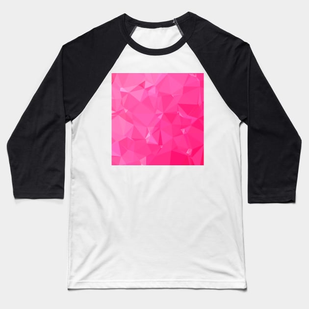 Persian Rose Pink Abstract Low Polygon Background Baseball T-Shirt by retrovectors